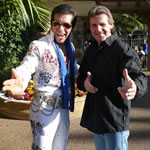 After performance with resident Elvis at Viva Las Vegas Wedding Chappel